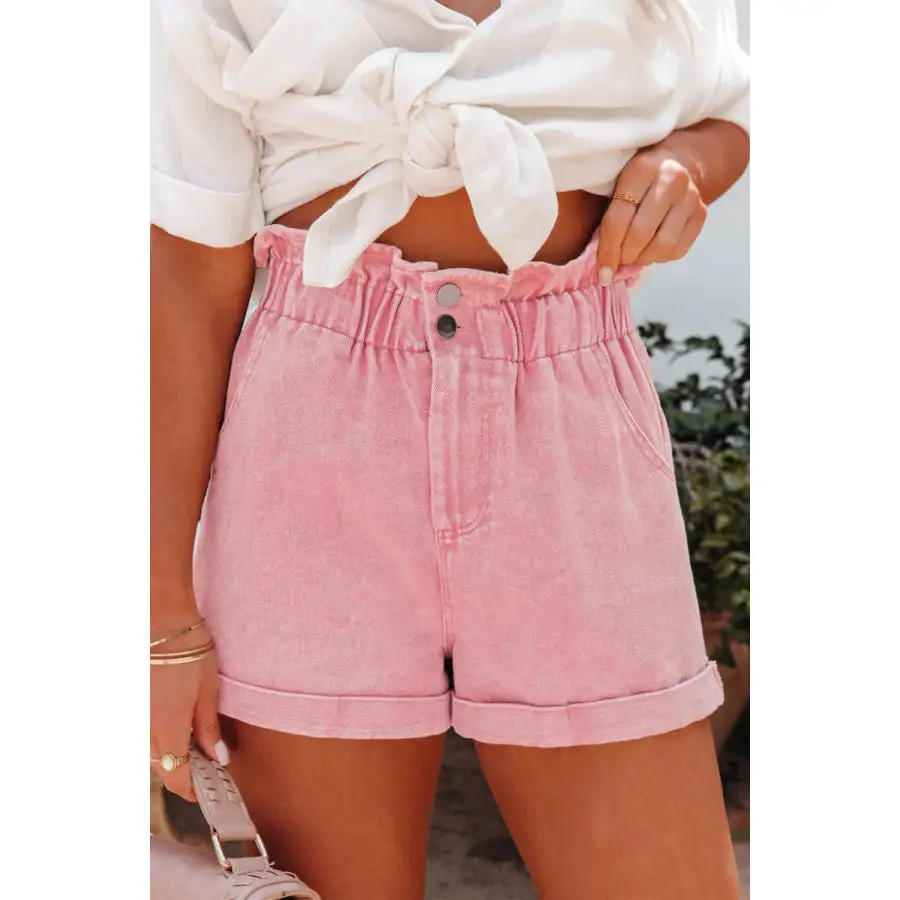 Paperbag Waist Denim Shorts