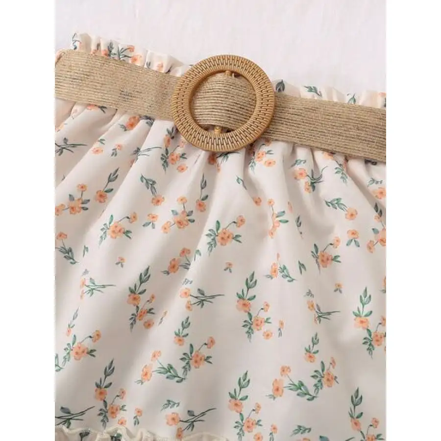 Single Shoulder Top and Printed Skirt Set