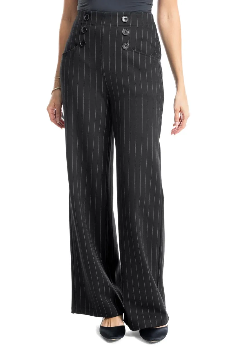 Pinstripe Double Knit Sailor Pants