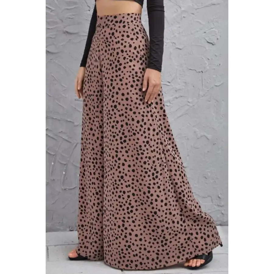 Animal Print High Rise Culottes Pants