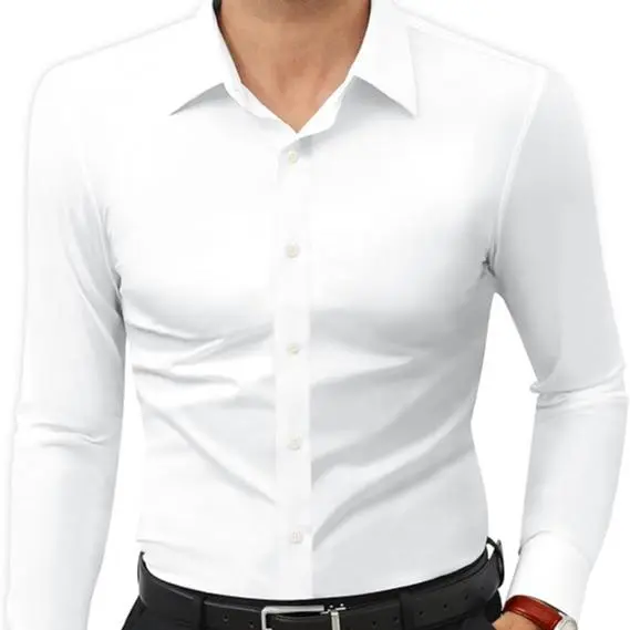 Men‘s Dress Shirts 16-Way Stretch Slim Fit Long Sleeve Button Down Shirts Wrinkle Free Traveler Shirts
