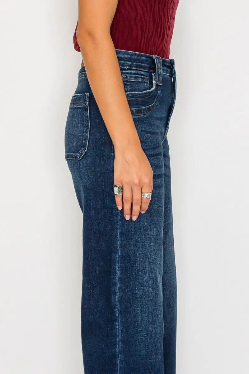 Active High Rise Wide Leg Relaxed Denim Jeans