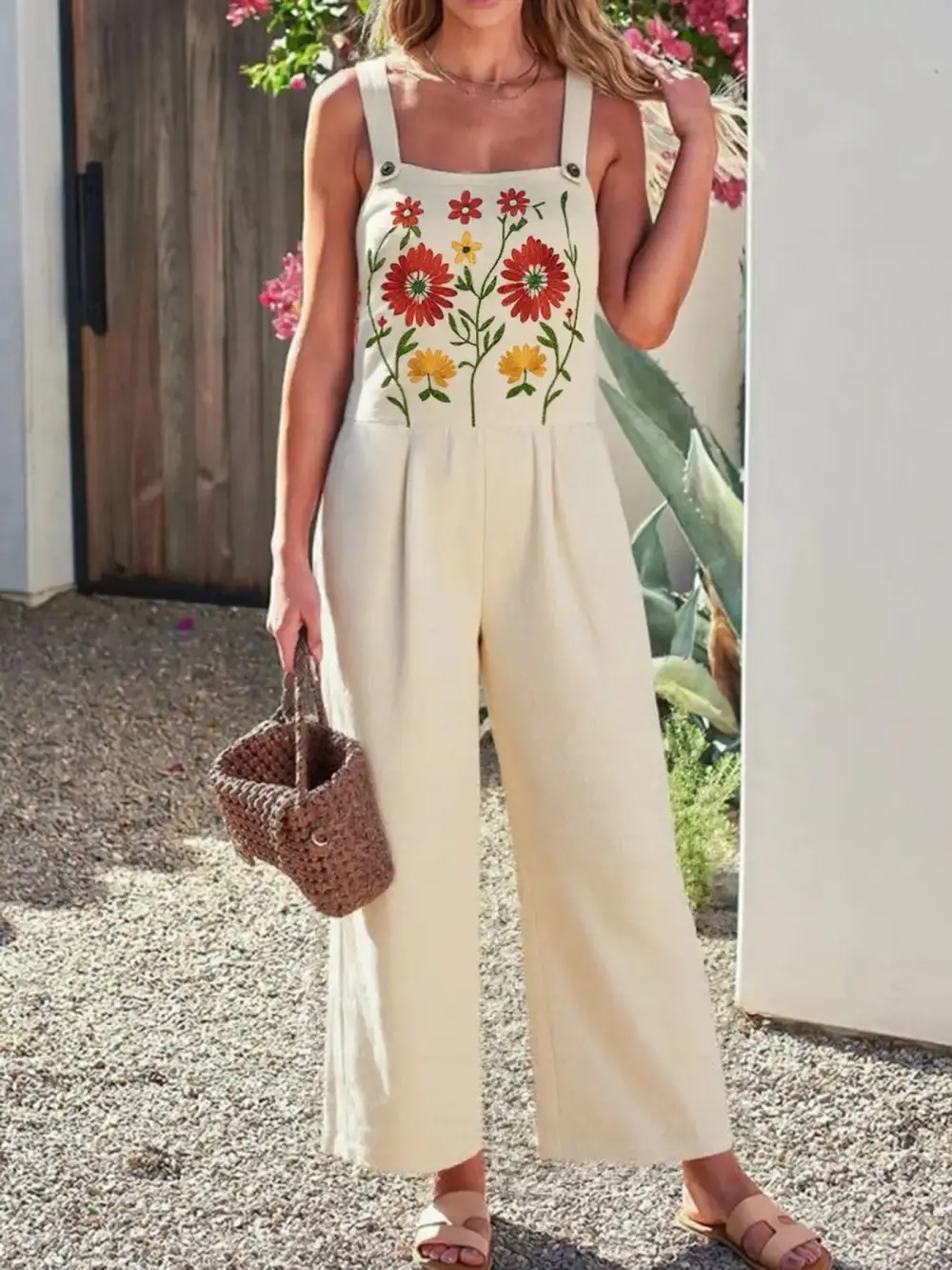 Polished Floral Wide Leg Jumpsuit