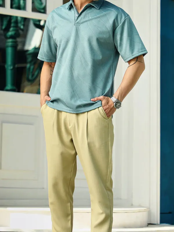 Solid Color Short Sleeve Polo Shirt