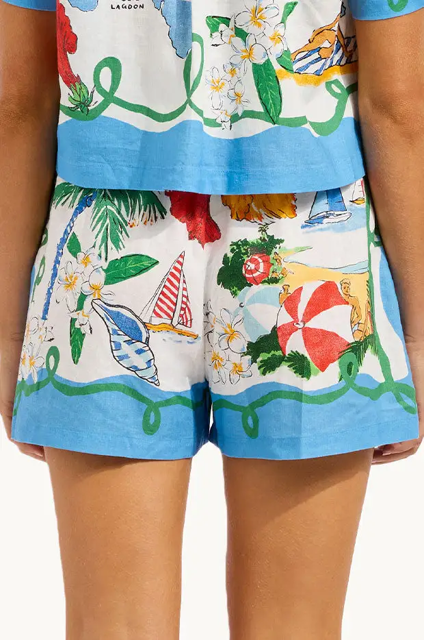 Side Split Linen Blend Shorts