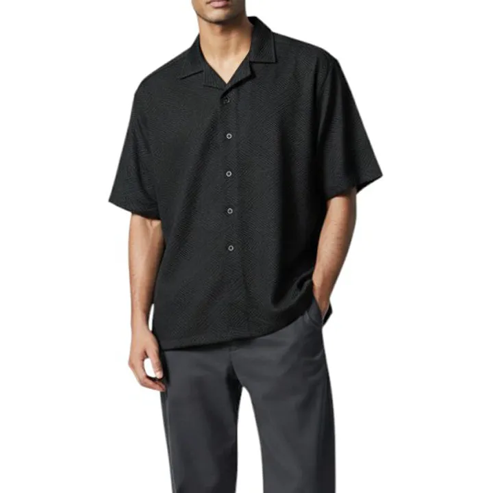Geo Knit Open Collar Shirt