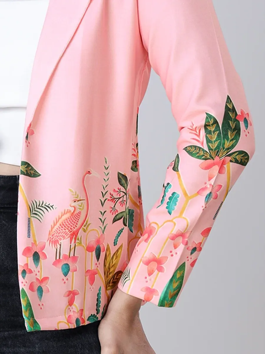 Simple, Fashionable And Stylish Floral-Printed Women's Jacket With Unique Design