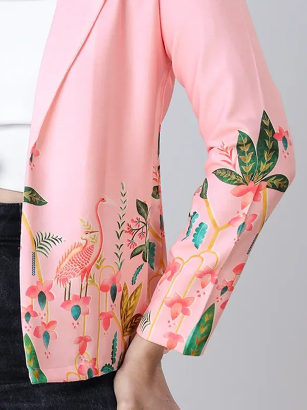 Simple, Fashionable And Stylish Floral-Printed Women's Jacket With Unique Design