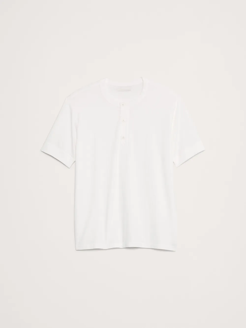 Men's White Pure Cotton Skin-Friendly Buckled Short Sleeves