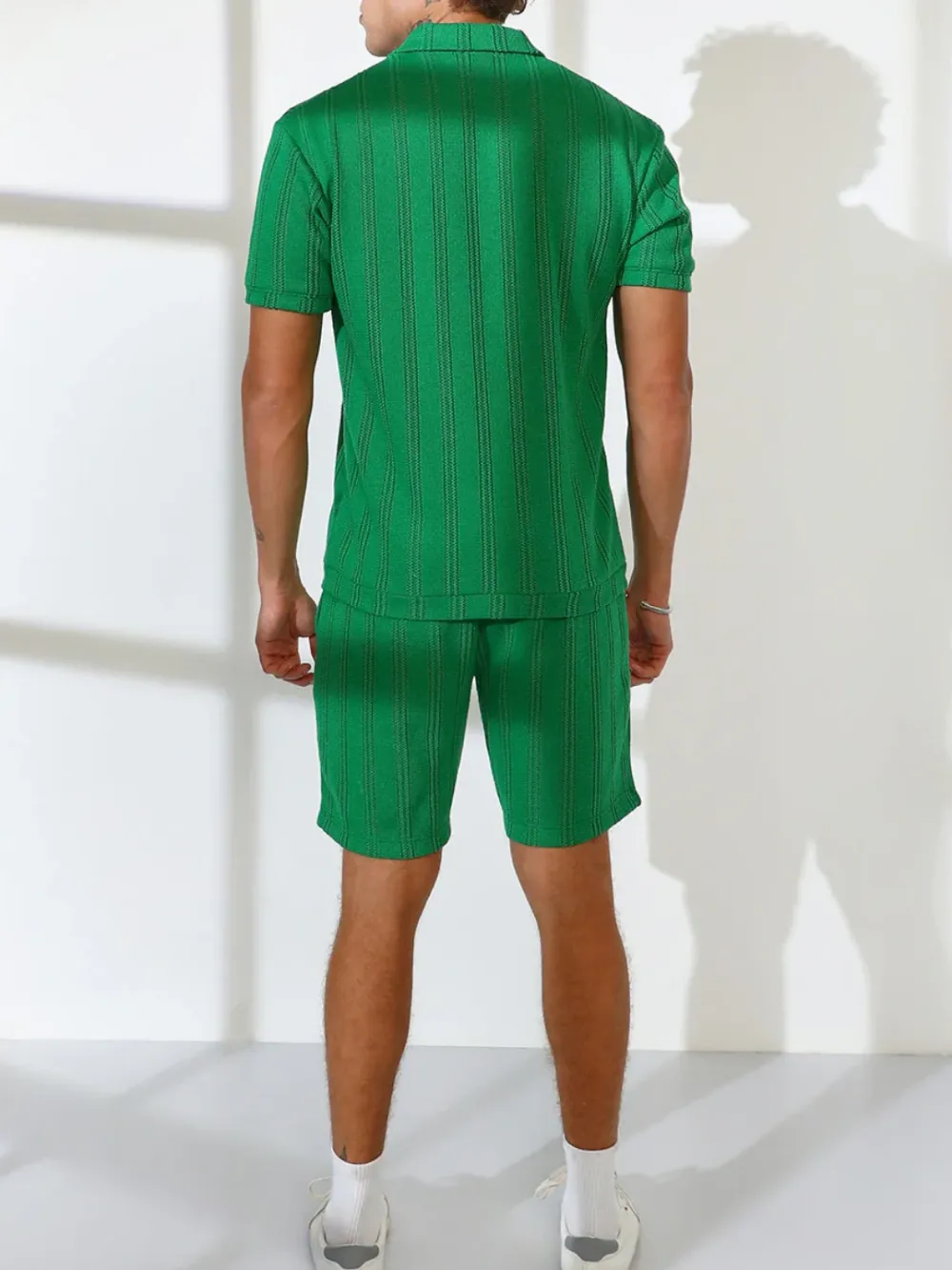 Stripe-Knit Green Co-Ord Set