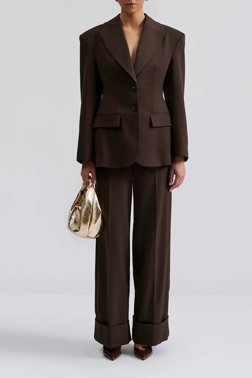 Mid Rise Wide Leg Trousers