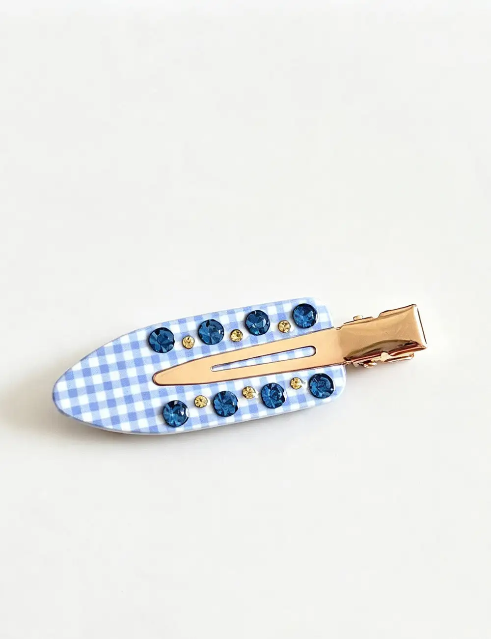 Plaid Pattern Oval Shape Hair Clip