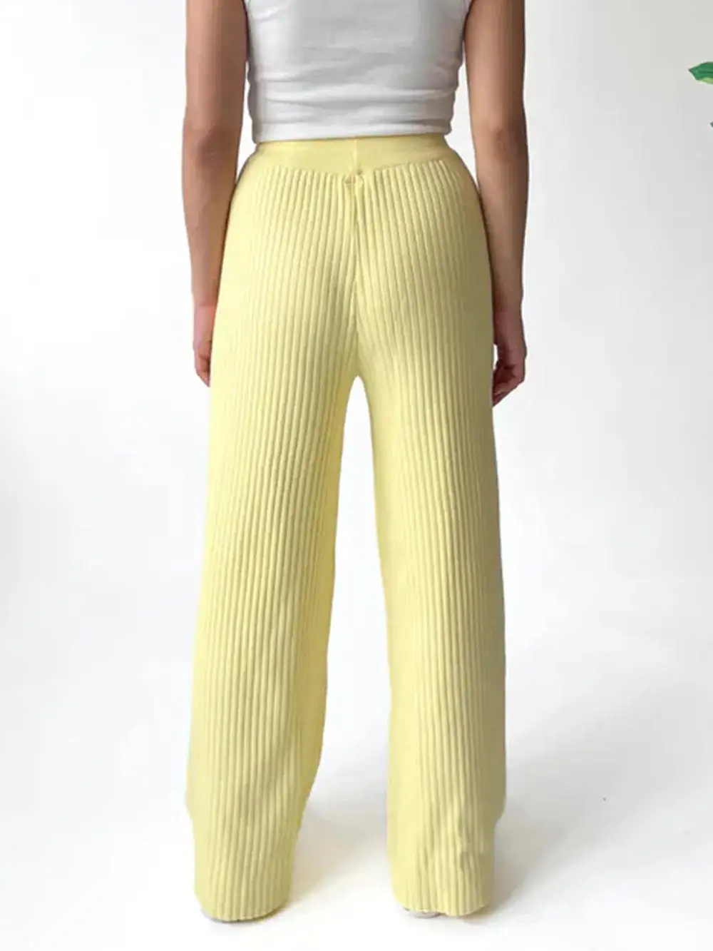 Wide Leg Ribbed Pants