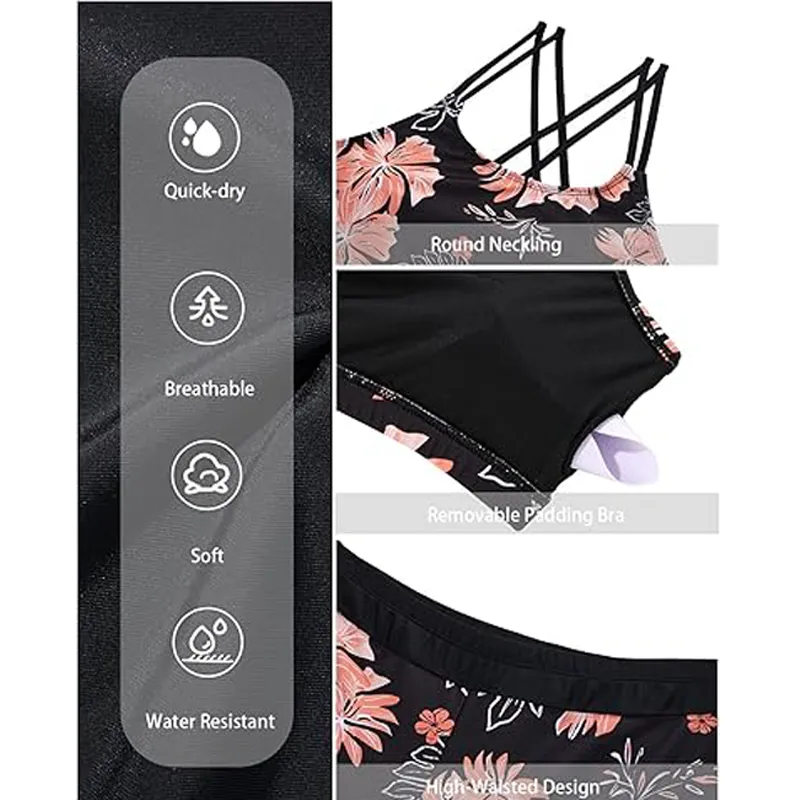 Women's three-piece vest swimsuit set