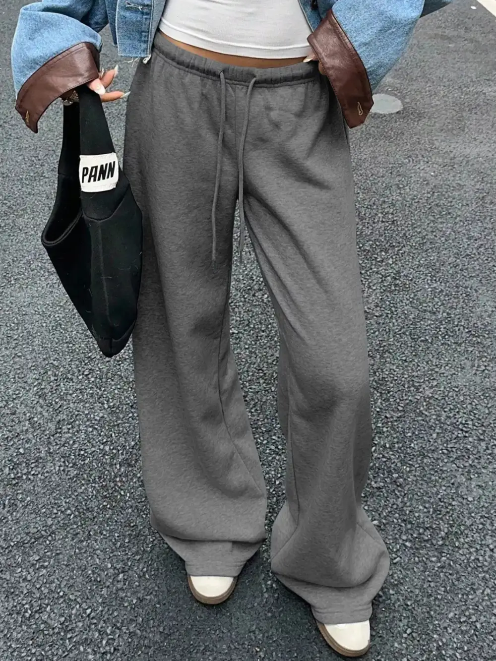 Wide-Leg Drawstring Pocketed Sweatpants