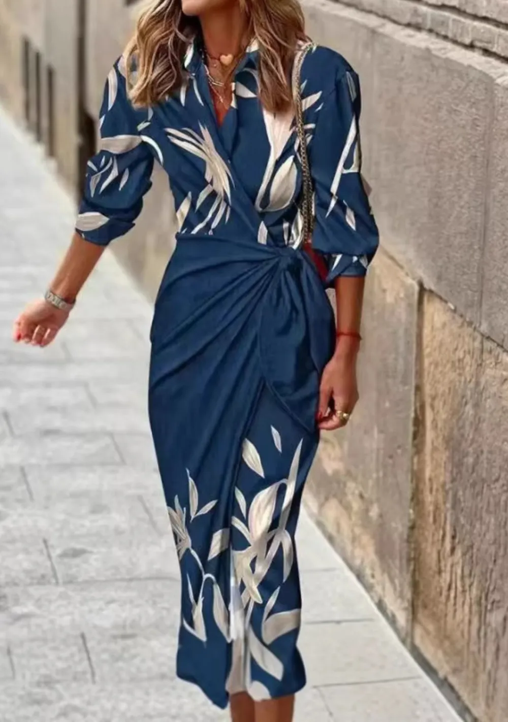 Full Size Tied Wrap Midi Dress Plus Size