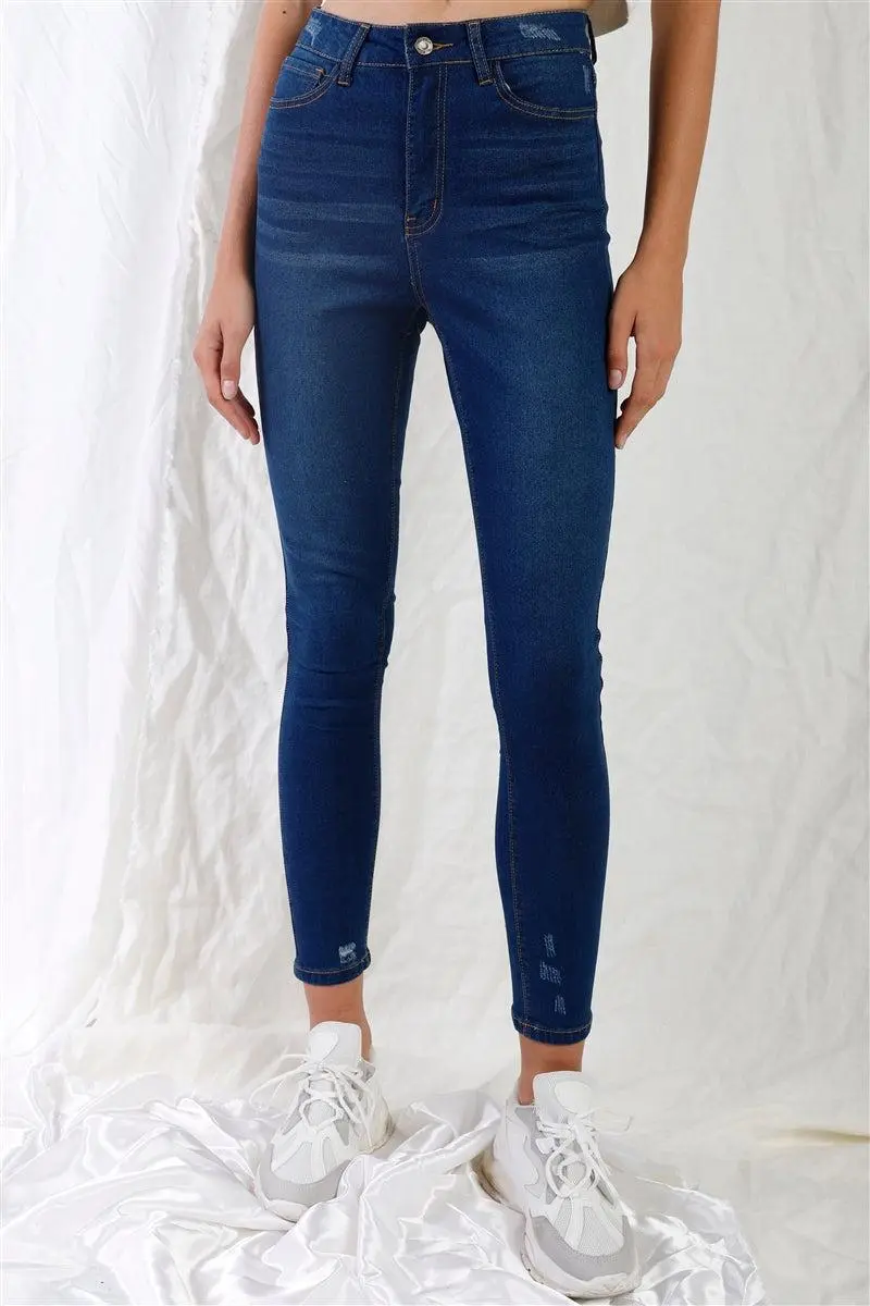 Elastic Waist Soft Denim Jeans