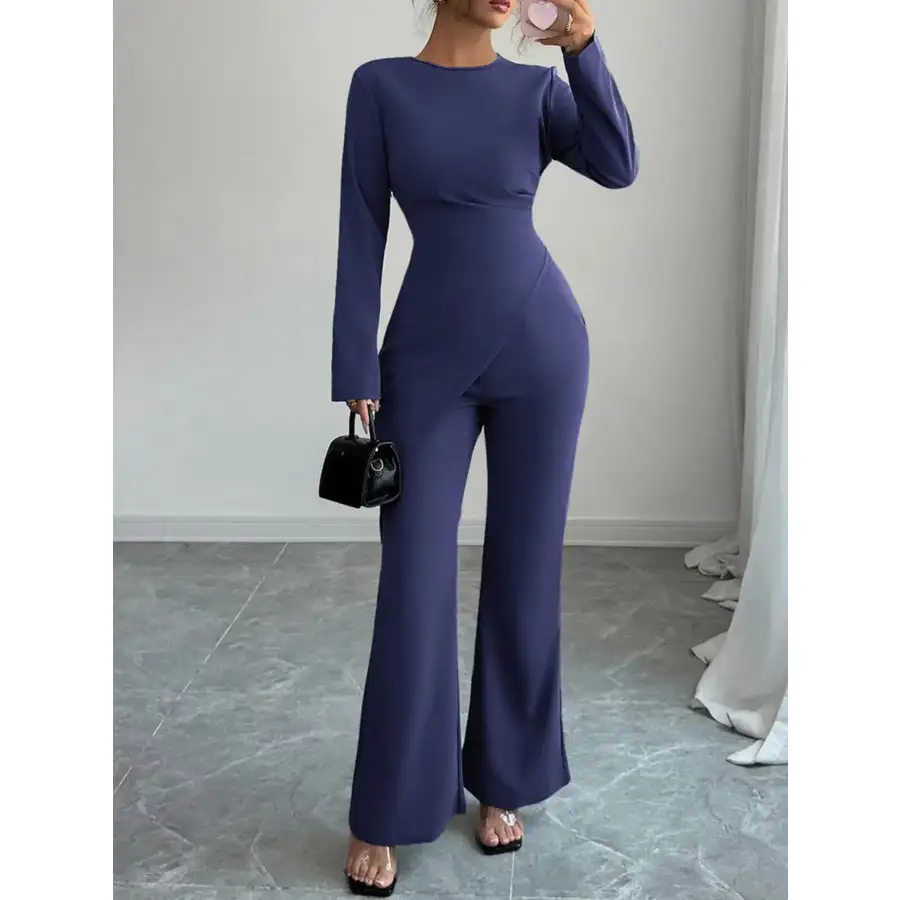 Asymmetric Long Sleeve Top and Pants Set