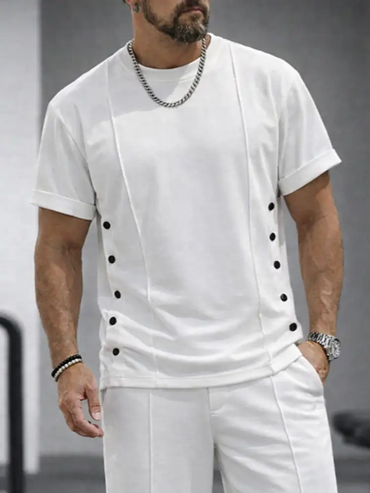 Athleisure Button Detail Shorts