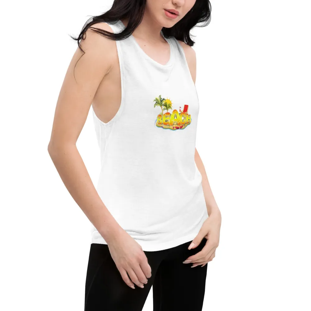 Ladies Muscle Tank Beach Day Tank Top