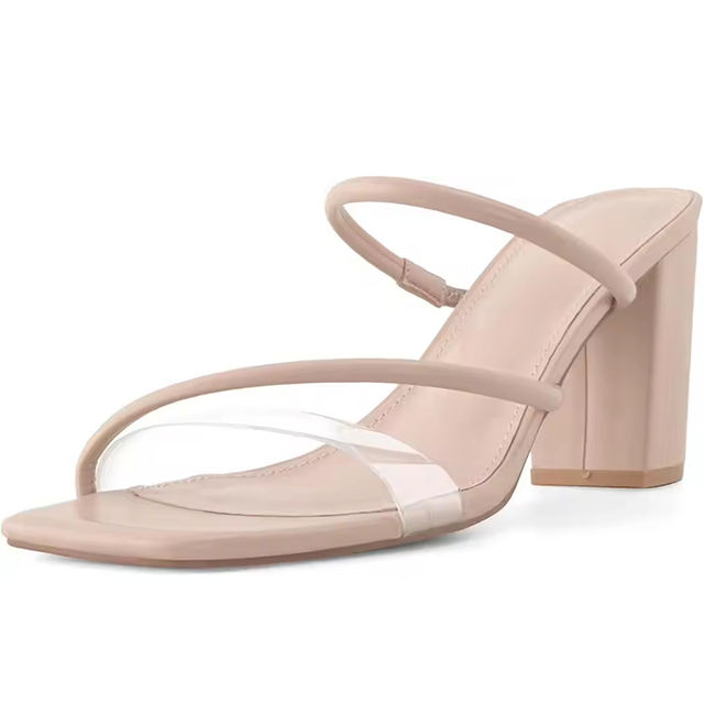 Celestia Clear Strap Block Heels