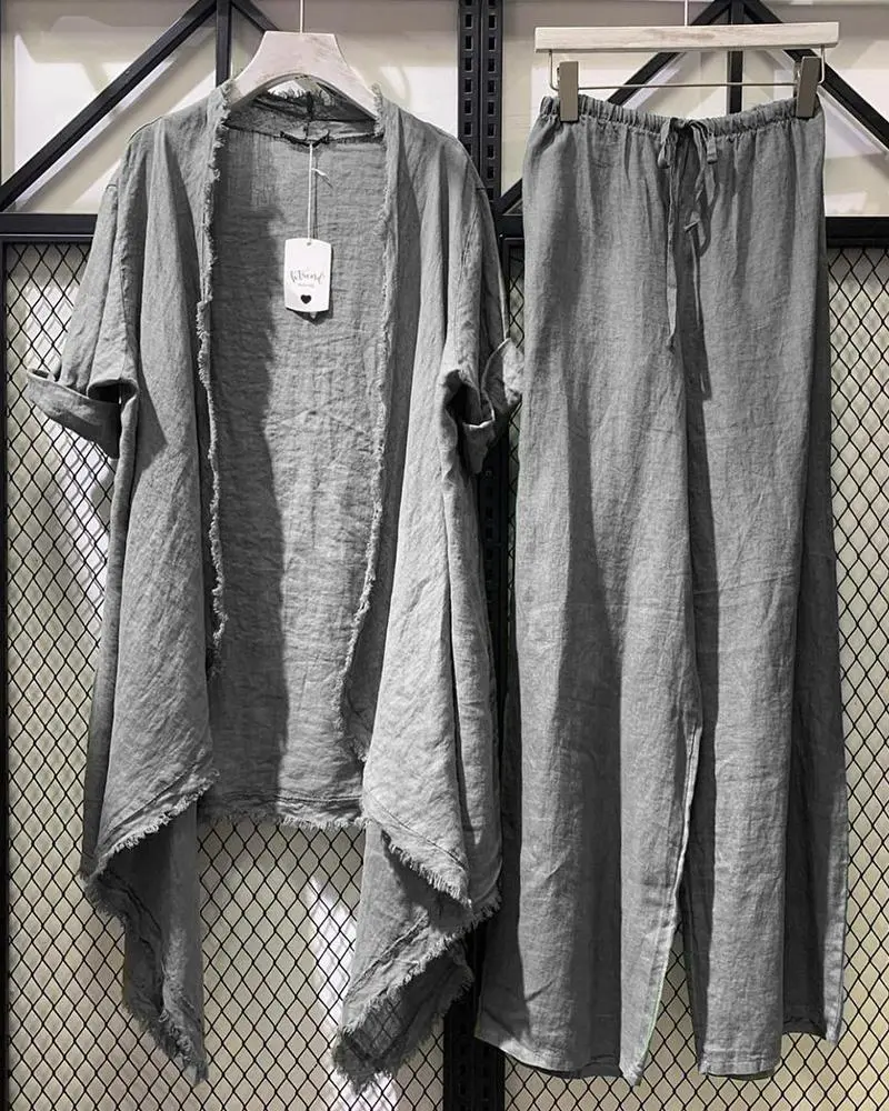 Women's Casual Outerwear & Pants Two-piece Suit