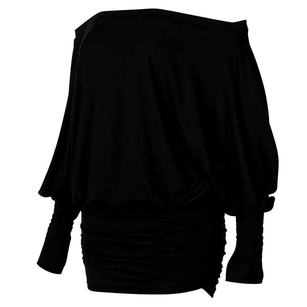 🦃 Thanksgiving Dress Alert: Off-Shoulder Ruched Slim Fit - OPAQUE Long Sleeve | Bold Flawless 👗🔥