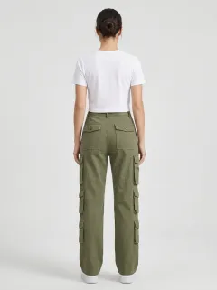 Movement Geometric Pattern Embroidered Detail Essential Women's Multi Pocket Cargo Pants