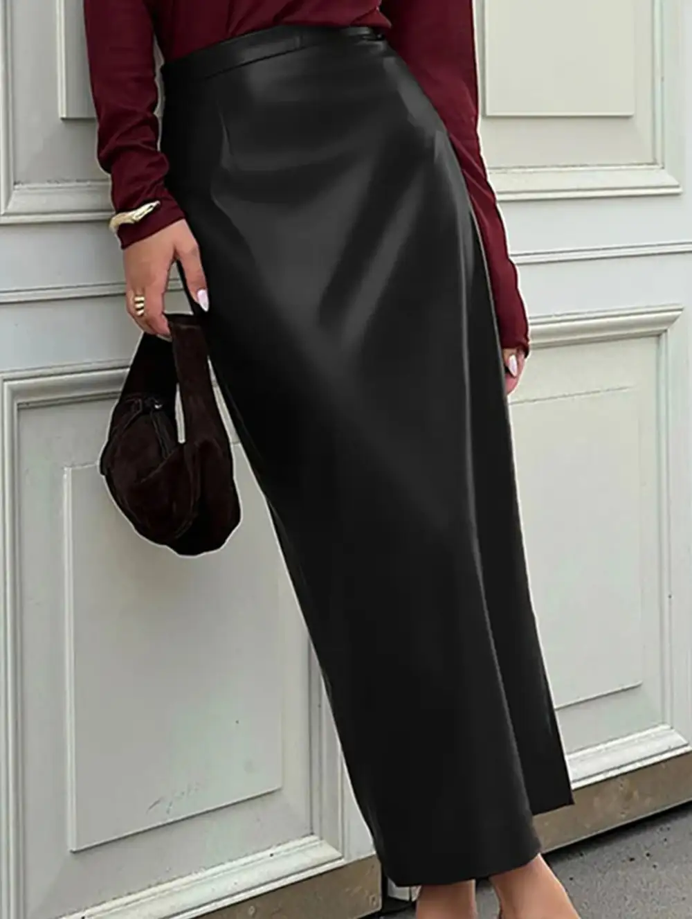 Faux Leather Pencil Skirt