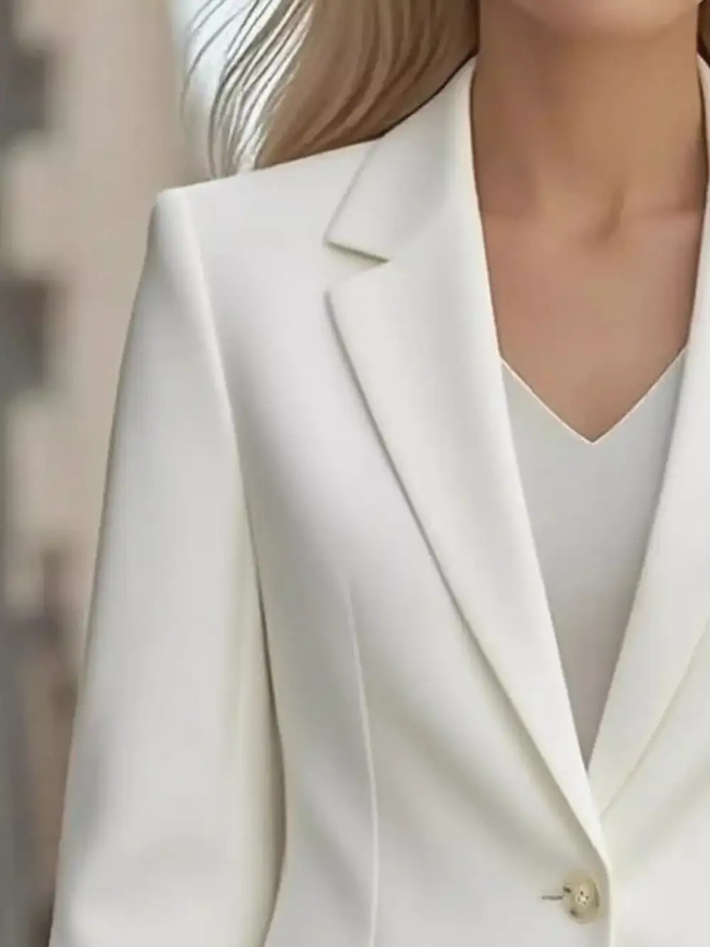 Unlined Lapel One Button Blazer