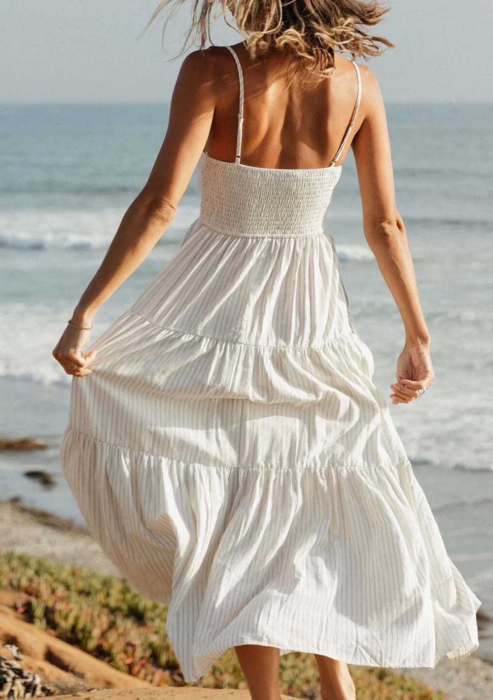 Tiered Striped Cami Dress