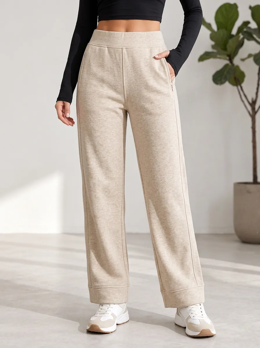 Women's Beige Printed Sweatpants