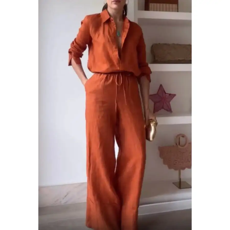 Button Down Shirt and Drawstring Pants