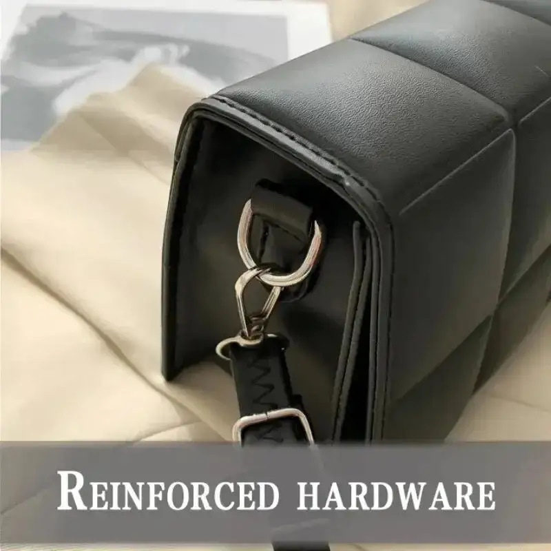 Fashion-Forward Plaid TPU Square Shoulder Bag