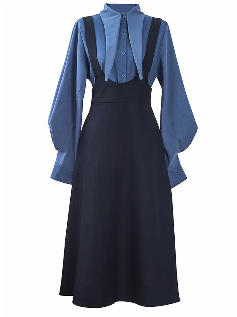 Textured Bow Shirt Maxi Dress