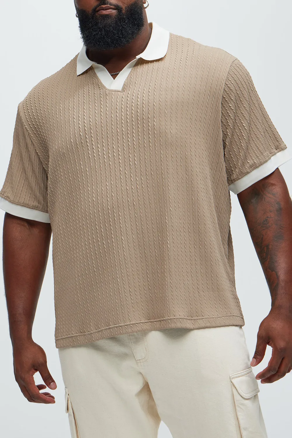 Color Block Textured Polo