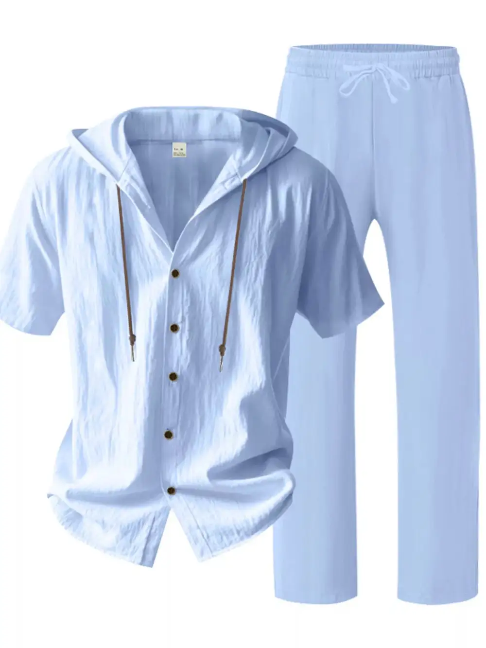 Men's Full Size Button Up Hooded Top