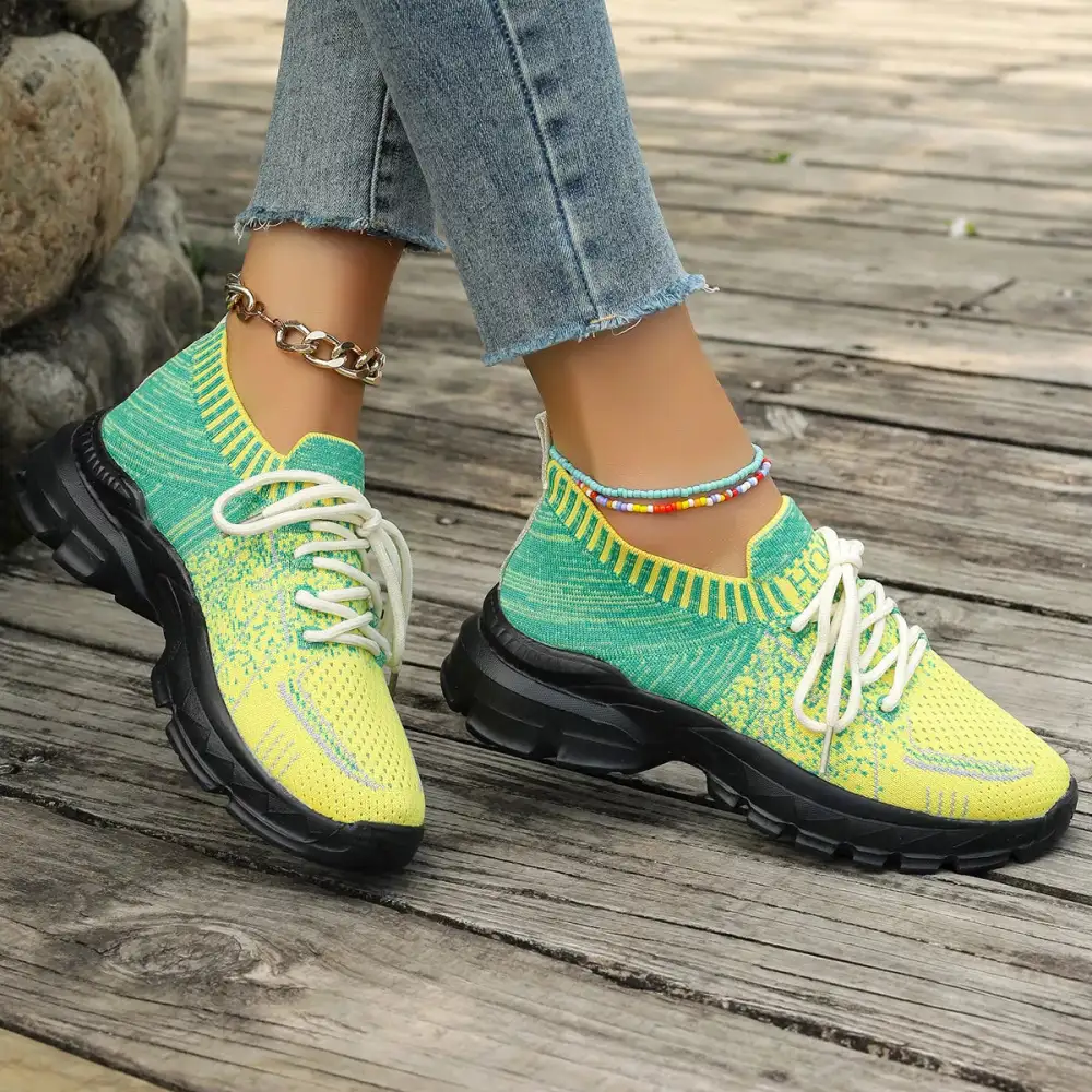 Modern Round Toe Lace-Up Sneakers