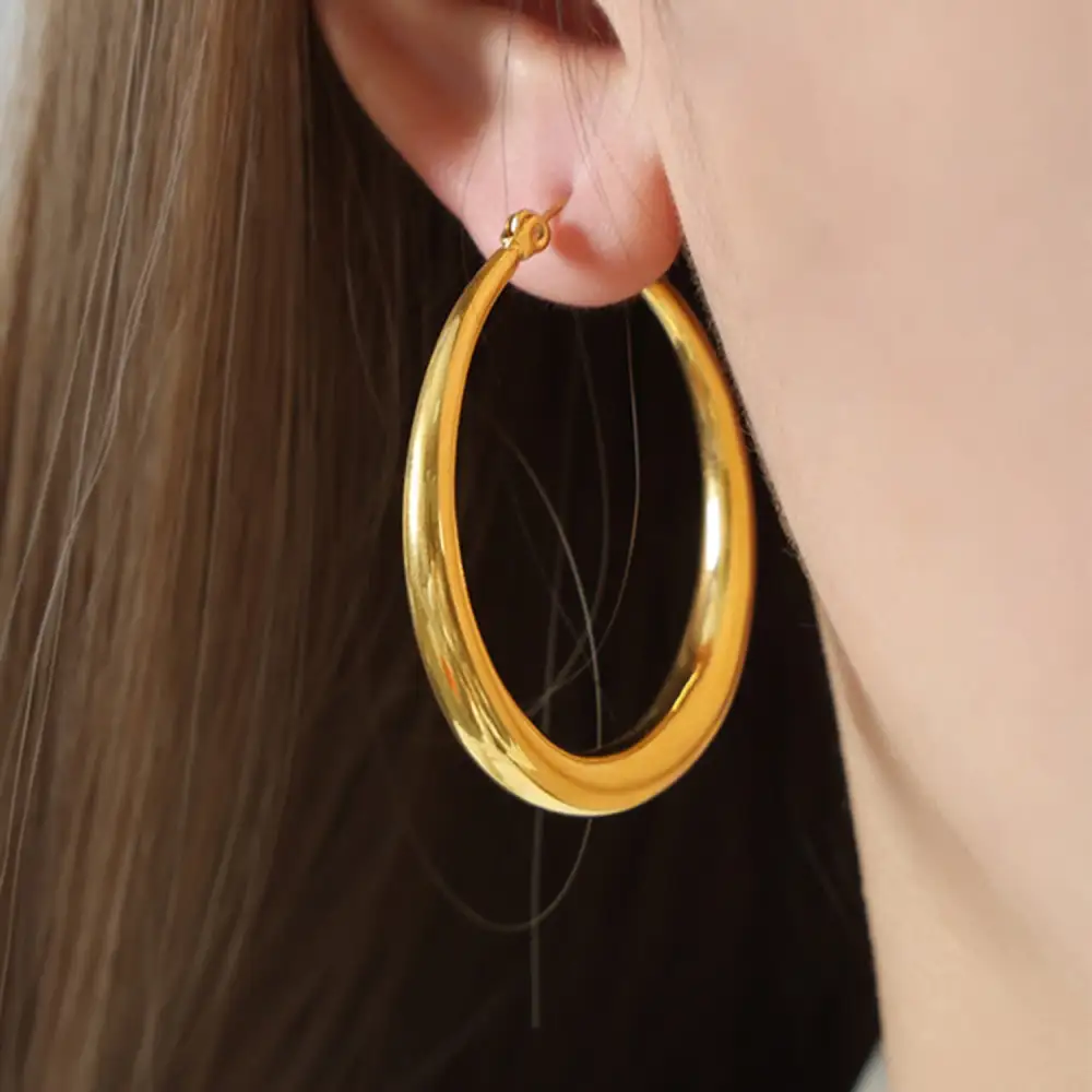 K Plated Hoop Earrings