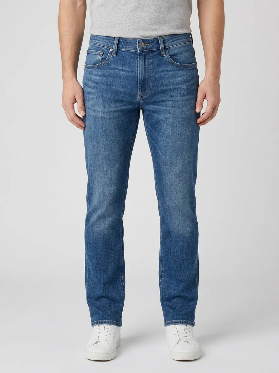 Versatile Straight Leg Flexible Fit Jeans