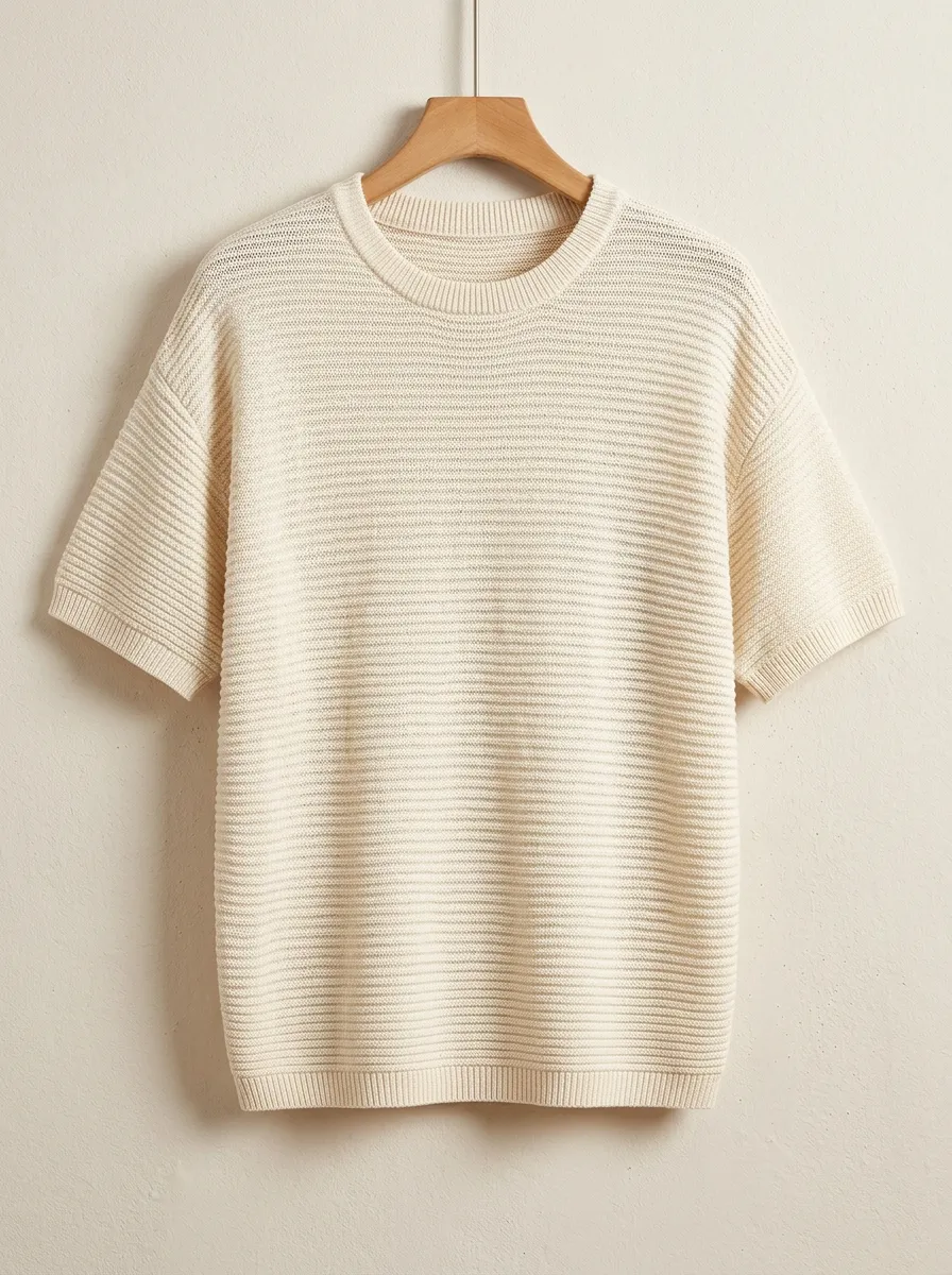 Modern Weekend-Look Men's Knit Crew-Neck T-Shirt