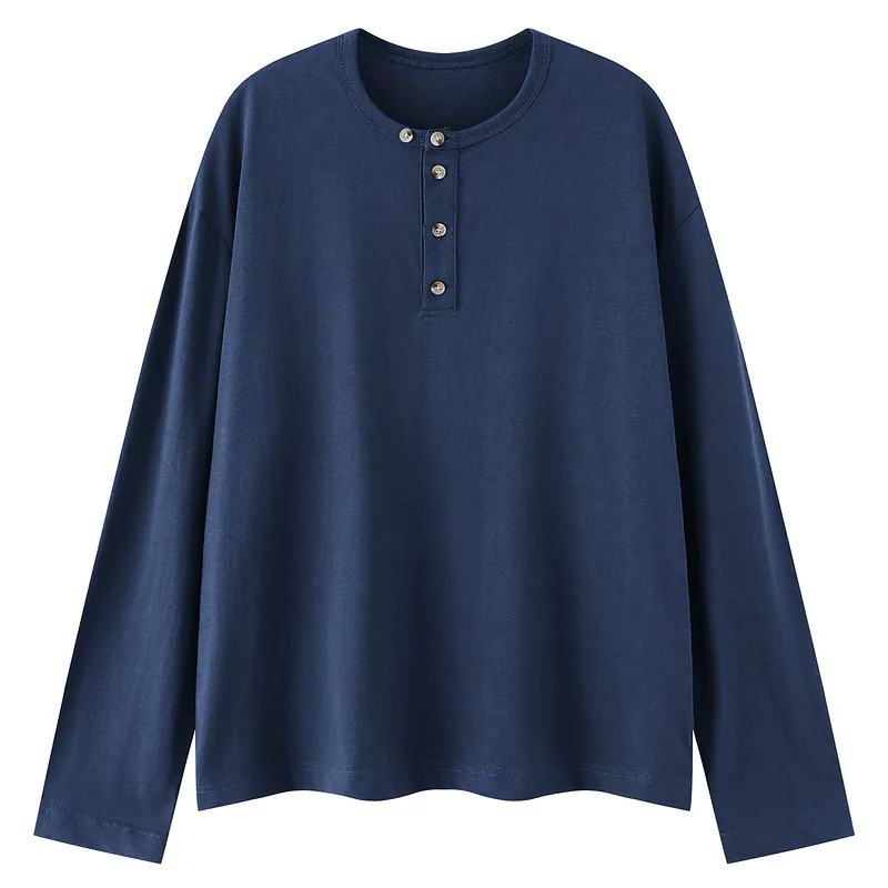 CleanFit Henry Collar Long Sleeve Tee