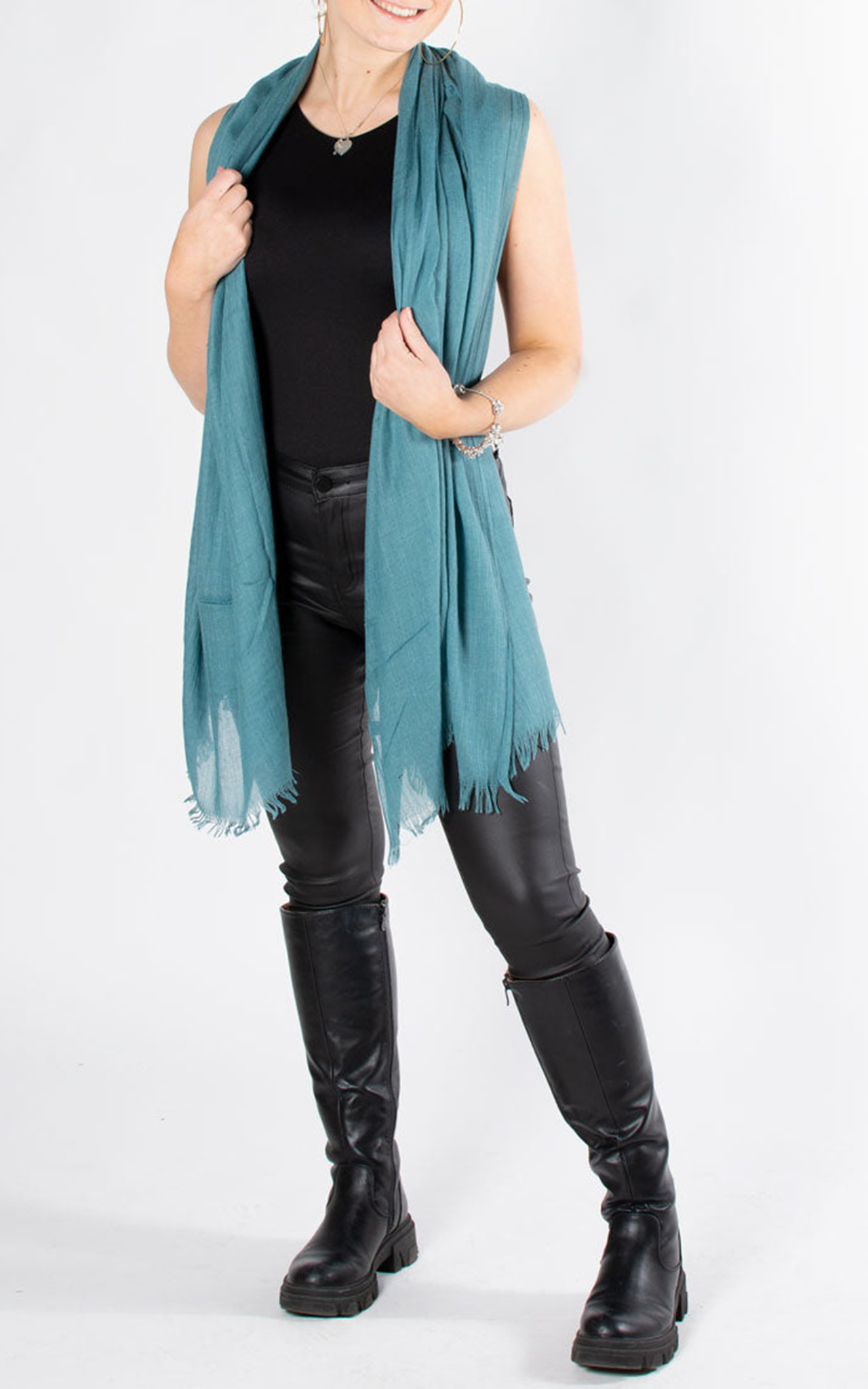 Versatile And Practical Solid Color Cotton Scarf