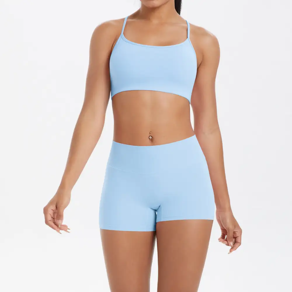 Backless Sleeveless Two-Piece Top and Shorts Active Set