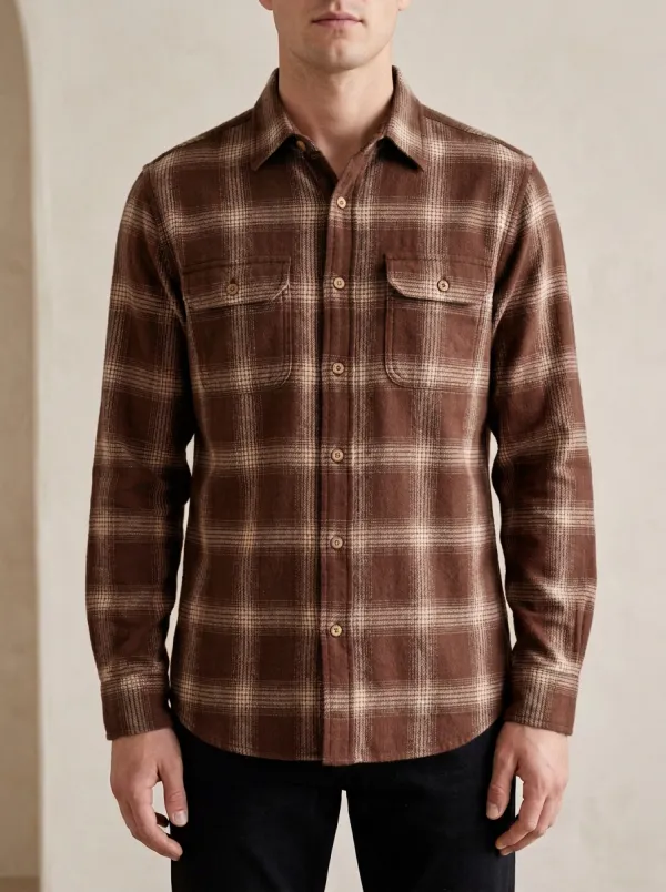 Minimal Plaid Long-Sleeve Men's Long-Sleeve Shirt