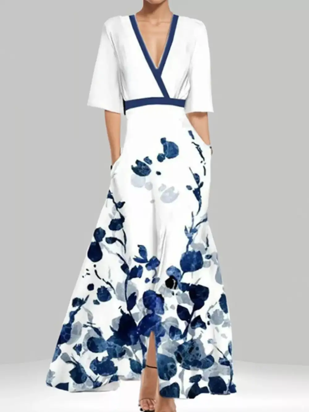 Floral Printed Pocketed Maxi Dress