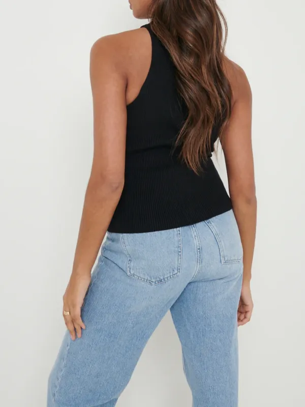 Ribbed Racer Tank Tops