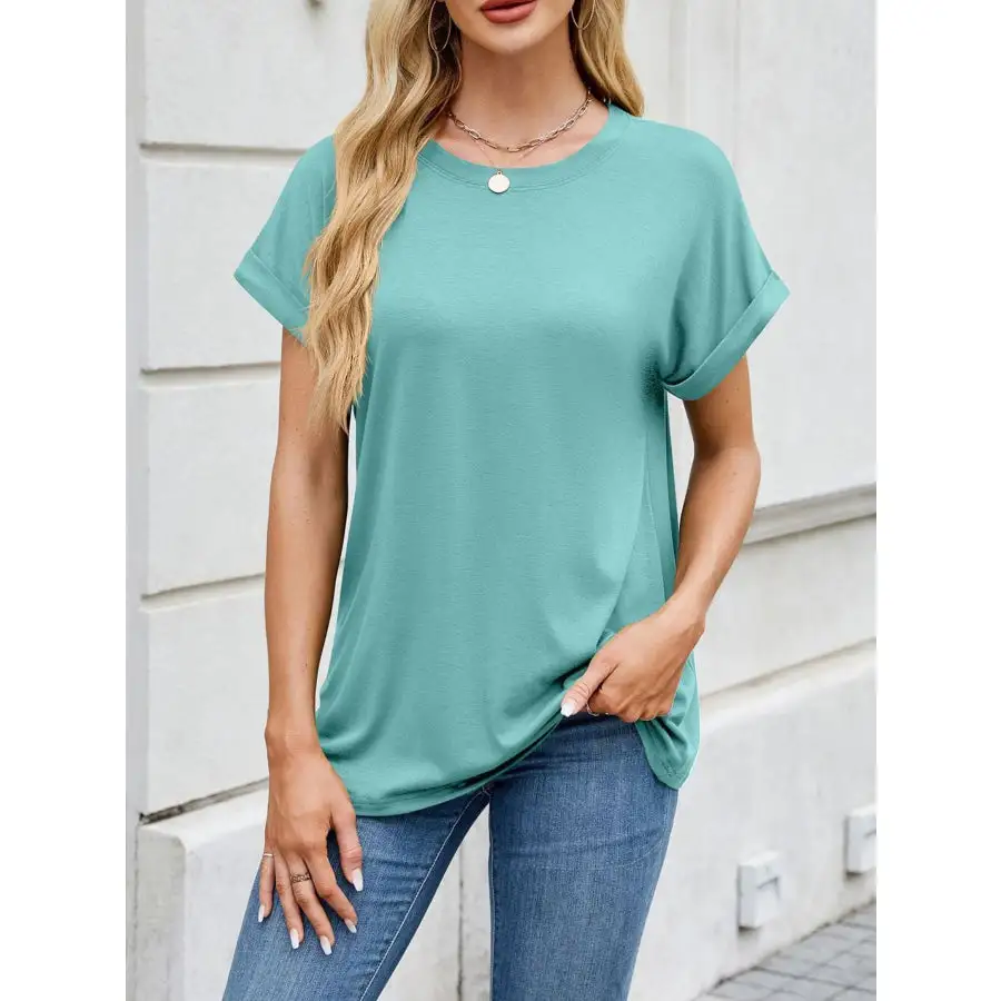 Polished Casual Rolled Sleeve T-shirt