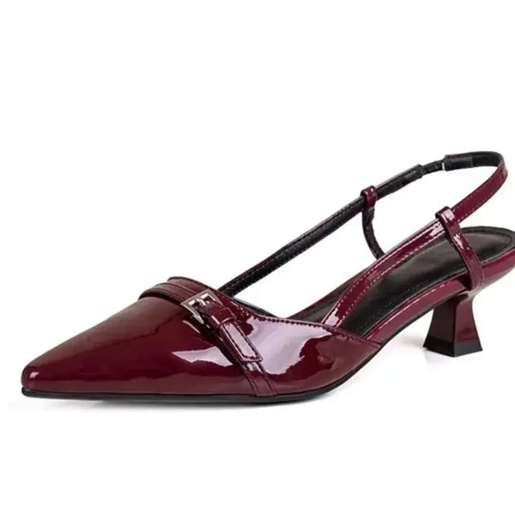 Leather Pointed-Toe Pumps