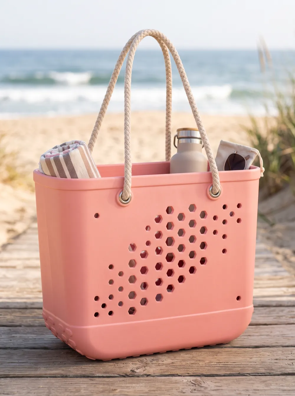 Surfside Retreat Perforated Beach Tote
